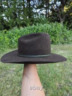 100% Pure Beaver Brown Cowboy Hat Vintage Size 7 100x