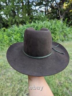 100% Pure Beaver Brown Cowboy Hat Vintage Size 7 100x