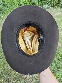 100% Pure Beaver Brown Cowboy Hat Vintage Size 7 100x