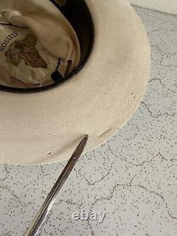 1960s Stetson 3x Beaver Rancher 7 1/8 LONG OVAL Cowboy Western Hat 60s Last Drop