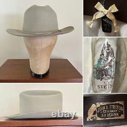 1960s Stetson 3x Beaver Rancher 7 3/8 Last Drop Cowboy Western Hat 60s Vtg