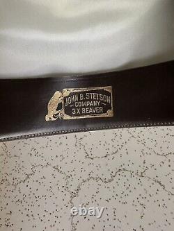 1960s Stetson 3x Beaver Rancher 7 3/8 Last Drop Cowboy Western Hat 60s Vtg