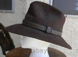 1970's John B Stetson 3x Beaver Brown Western Hat Size 7 1/4-7 3/8 Cowboy Horse
