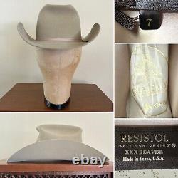 1970s Resistol Cattleman 3x Beaver 7 Silverbelly Cowboy Western Hat 70s