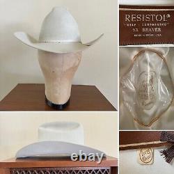 1970s Resistol Cattleman 5x Beaver 7 LONG OVAL Cowboy Western Hat 70s 1/8 Pin