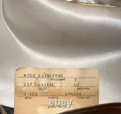 1970s Resistol Cattleman 5x Beaver 7 LONG OVAL Cowboy Western Hat 70s 1/8 Pin