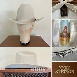 1980s Stetson 4x BEAVER Silverbelly Rancher 7 1/4 JBS PIN Western Hat Cowboy Vtg