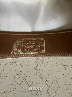 1980s Stetson 4x BEAVER Silverbelly Rancher 7 1/4 JBS PIN Western Hat Cowboy Vtg