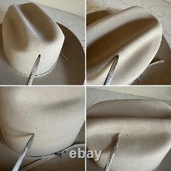 1980s Stetson 4x BEAVER Silverbelly Rancher 7 1/4 JBS PIN Western Hat Cowboy Vtg