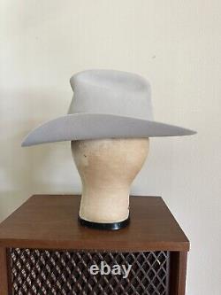 1980s Stetson 5x BEAVER 7 1/8 RANCHER Hat Mist Gray Cowboy Vtg 80s Western