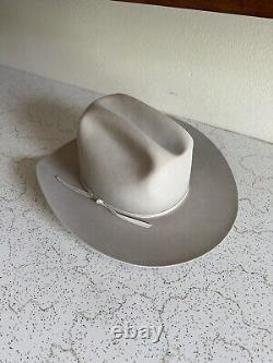 1980s Stetson 5x BEAVER 7 1/8 RANCHER Hat Mist Gray Cowboy Vtg 80s Western