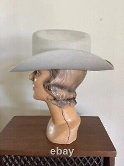 1980s Stetson Silverbelly 4x BEAVER 6 7/8 LONG OVAL Rancher Hat Cowboy Vtg 80s