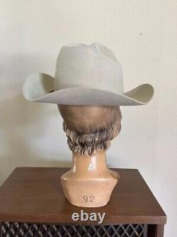 1980s Stetson Silverbelly 4x BEAVER 6 7/8 LONG OVAL Rancher Hat Cowboy Vtg 80s