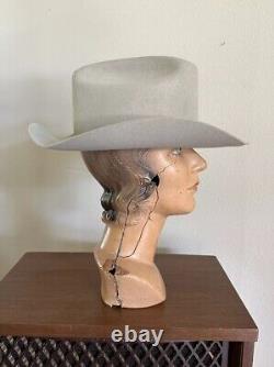 1980s Stetson Silverbelly 4x BEAVER 6 7/8 LONG OVAL Rancher Hat Cowboy Vtg 80s