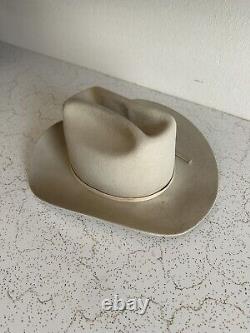 1980s Stetson Silverbelly 4x BEAVER 6 7/8 LONG OVAL Rancher Hat Cowboy Vtg 80s