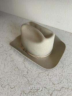 1980s Stetson Silverbelly 4x BEAVER 6 7/8 LONG OVAL Rancher Hat Cowboy Vtg 80s