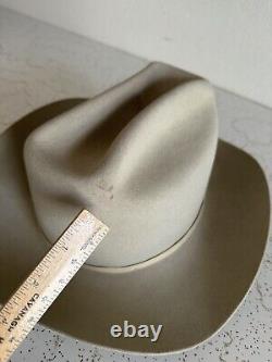 1980s Stetson Silverbelly 4x BEAVER 6 7/8 LONG OVAL Rancher Hat Cowboy Vtg 80s