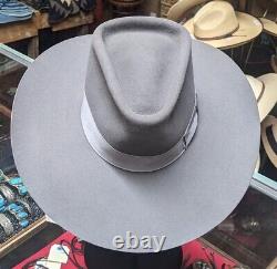 3X BEAVER Custom Vintage RESISTOL grey Western COWBOY FEDORA HAT fur felt 4