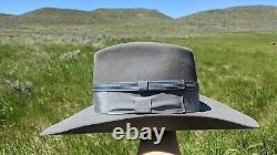 3X BEAVER Custom Vintage RESISTOL grey Western COWBOY FEDORA HAT fur felt 4