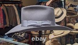 3X BEAVER Custom Vintage RESISTOL grey Western COWBOY FEDORA HAT fur felt 4