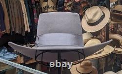 3X BEAVER Custom Vintage RESISTOL grey Western COWBOY FEDORA HAT fur felt 4