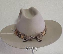 4x Beaver Hats Co Cowboy Hat 7 3/8 Feathers Hat band 14.5 Wide Adorned Quills