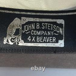 6 7/8 S Stetson Genuine Vintage xxxx Beaver Felt Cowboy Hat Movie Prop 1960s MGM