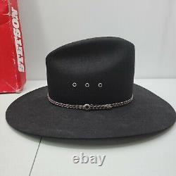 7 1/8 Stetson XXXX 4X Beaver Black Cowboy Western vintage Hat original box