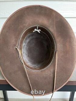 $789 10X Beaver Felt Custom Eastwood Vintage Antique Cowboy Hat 7 3/8 Old West
