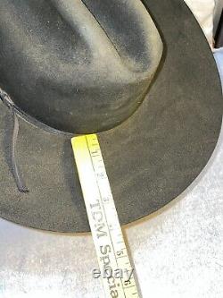 7x Beaver RESISTOL Black A7103 RANCHER COWBOY HAT Western Size 7 MADE in TEXAS