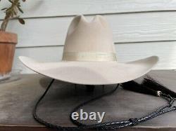 8X Beaver Felt Vintage Large Brim Bailey Old West Cowboy Hat 6 7/8 Western Gus
