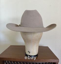 90s BAILEY PRO 5x BEAVER 7 3/8 Taupe Hat with BOX Western Cowboy Ranch Rodeo Vtg