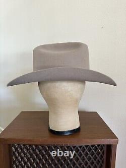 90s BAILEY PRO 5x BEAVER 7 3/8 Taupe Hat with BOX Western Cowboy Ranch Rodeo Vtg