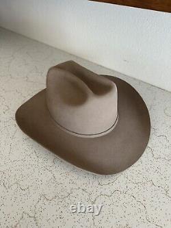 90s BAILEY PRO 5x BEAVER 7 3/8 Taupe Hat with BOX Western Cowboy Ranch Rodeo Vtg