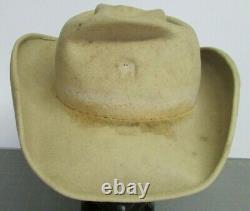 ANTIQUE 1930's TEXAS COWBOY HAT FELT Size 7 1/2 SASS MOVIE PROP HOUSE