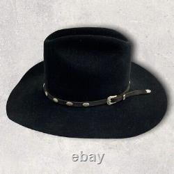 American Hat Company Black Beaver Felt Studded Belt Western Cowboy Hat 7 1/4