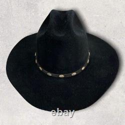 American Hat Company Black Beaver Felt Studded Belt Western Cowboy Hat 7 1/4