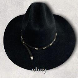 American Hat Company Black Beaver Felt Studded Belt Western Cowboy Hat 7 1/4