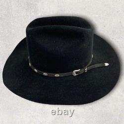 American Hat Company Black Beaver Felt Studded Belt Western Cowboy Hat 7 1/4