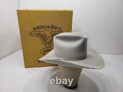 American Hat Company Cowboy Hat Western 10X Beaver Grey Size 6 3/4 New With Box