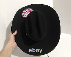 American Hat Company Sz 7 Black Self Buckle Long Oval Quality 40x Brim 4 1/4