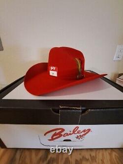 BAILEY Angora Lightning 4x Red Size 7 Mens Cowboy Hat WESTERN