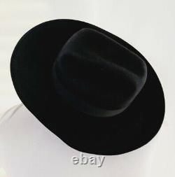 BELMONTI Castelo Handmade Elegant Black Felt Western Dress Hat Size 53 US-6 5/8
