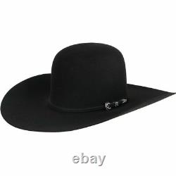 BLACK 5X Beaver Felt Hat Oversized 4 7/8 5 Brim Cowboy, Custom Creased