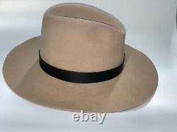 Bailey Gus Crown Beige Natural 8X Beaver Fur Felt Western Hat 7 1/4 58cm