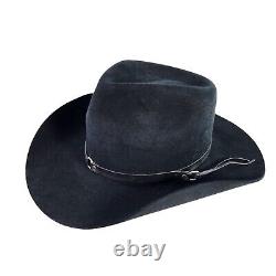 Beaver Brand Cowboy Hat 5X Fur Felt Size 7 1/4 Black Leather Sweat Western Hats