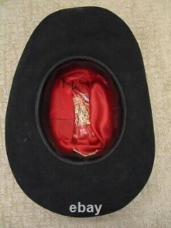 Beaver Brand Cowboy Hat Men Size 7 Black Vintage Western 8X Felt Feather Band