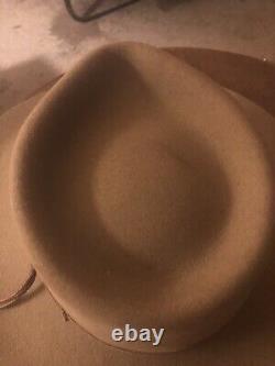 Beaver Brand Genuine Fur Felt 5x Leather Sweat Cowboy Hat Size 6 7/8