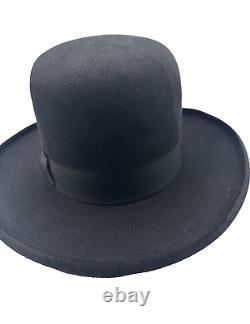 Beaver Brand Hat Bowler Derby Cowboy Black Round Dome 5X Sz 7 1/8 Vintage