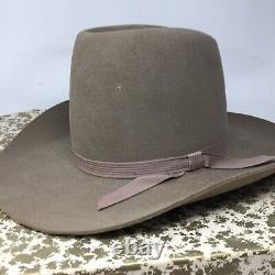 Beaver Brand Hats Pure Felted Fur 7 Cowboy 10X Tan Western Hat Vintage With Box